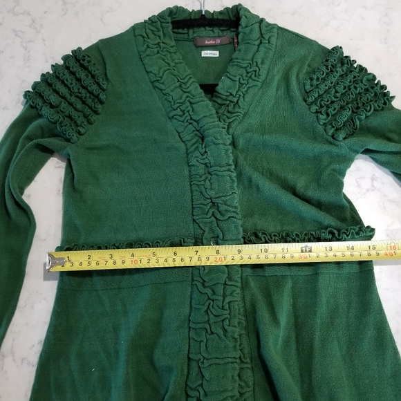 🧥HEATHER B.  EMERALD GREEN CARDIGAN - Picture 7 of 10
